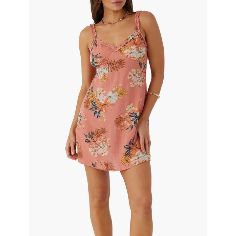 O'Neill Luella Babydoll Dress Pink Floral - Size Medium